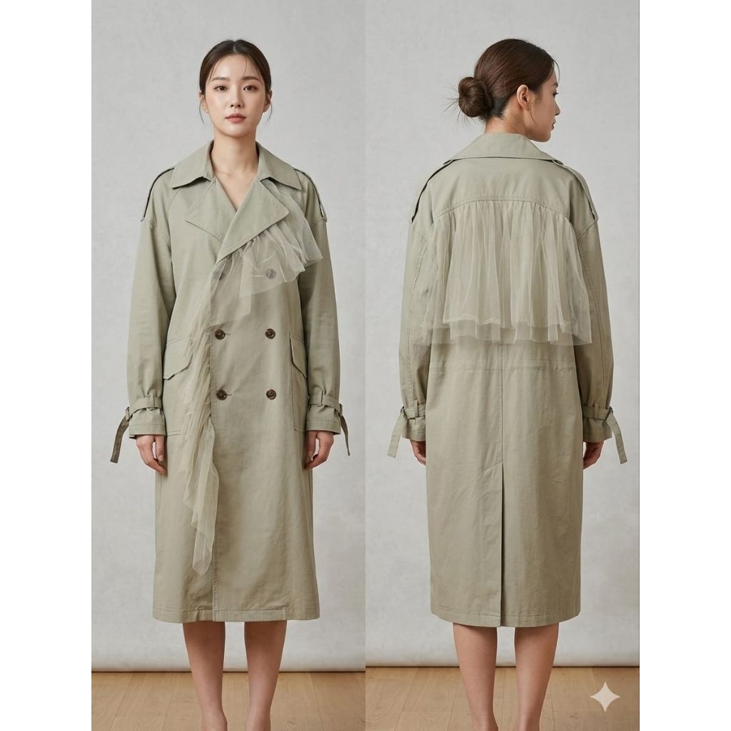 Long Coat Blazer Jumbo Sage Wanita LD.135 (53)