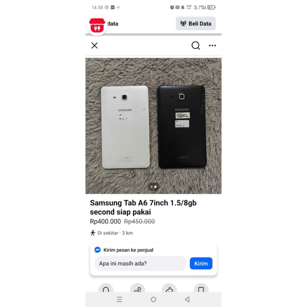 tablet Samsung A6 second bekas murah