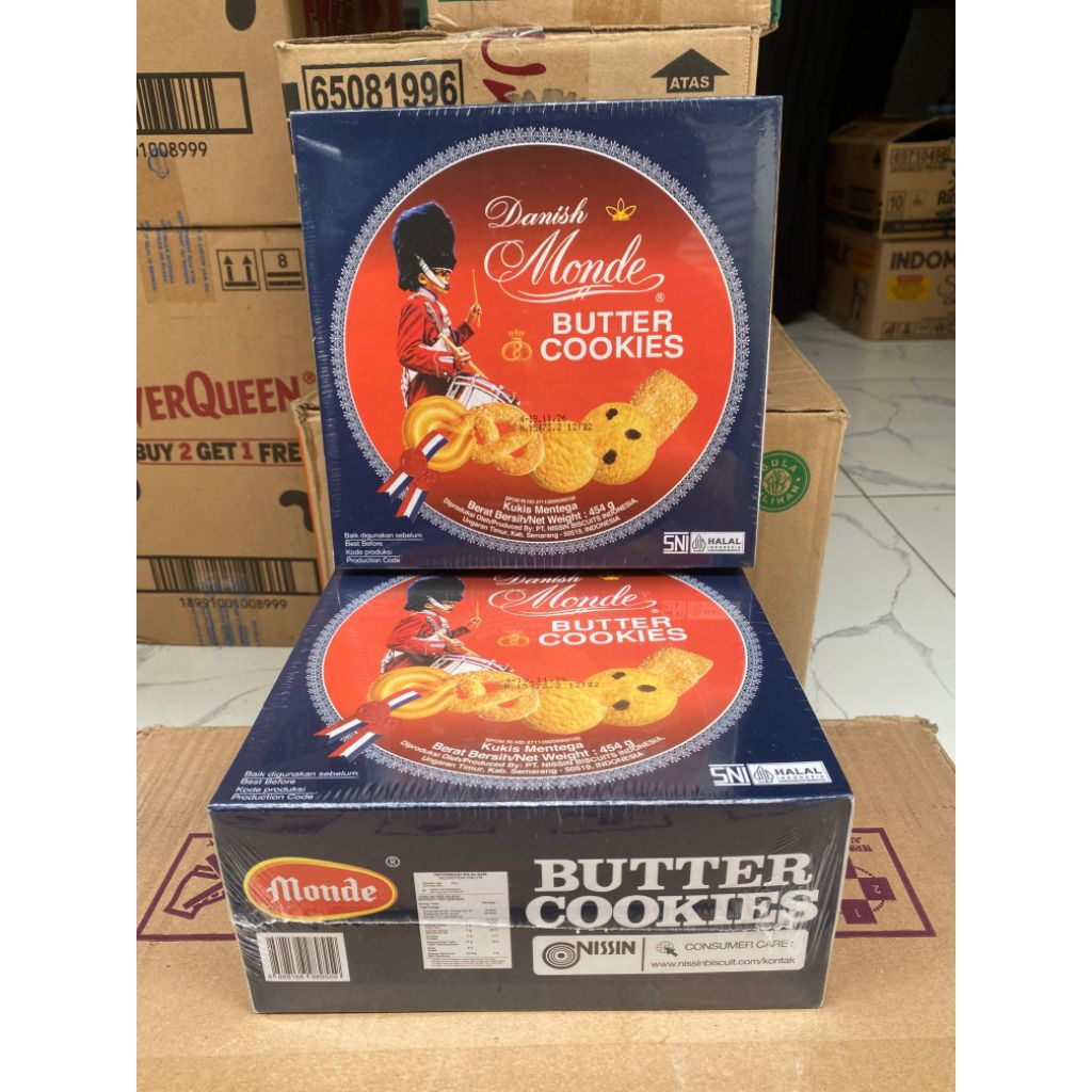 Monde Butter Cookies 454g Kaleng | Danish Butter Cookies Monde | Kue Kaleng Premium Suguhan Lebaran