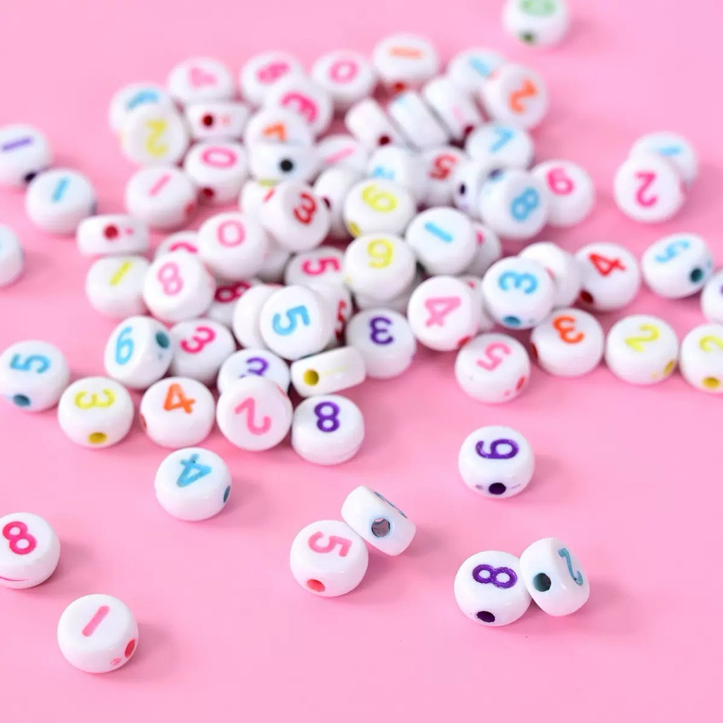 Manik Bulat Angka angka/warna mix random