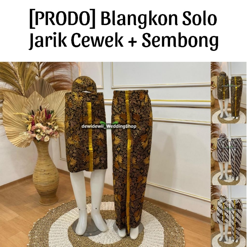 [PRODO] JARIK CEWEK + SEMBONG + BLANGKON SOLO • Jarik Pengantin Prodo - Instan | Cewek Panjang + Cow