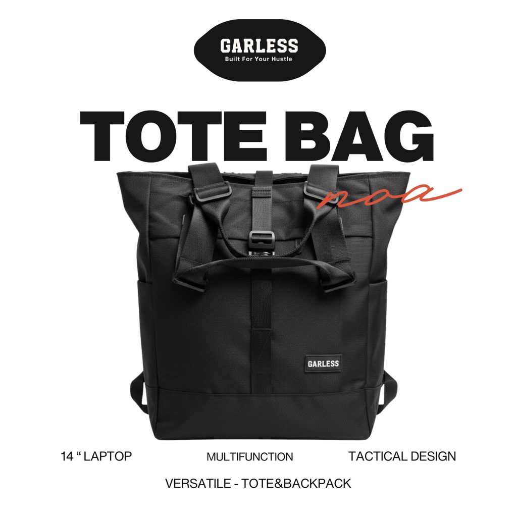 GARLESS NOA Totebag Pria Wanita Tas Bahu Cordura Gucci Premium Tas Laptop 14 Inch Tas Kuliah Tas Ker