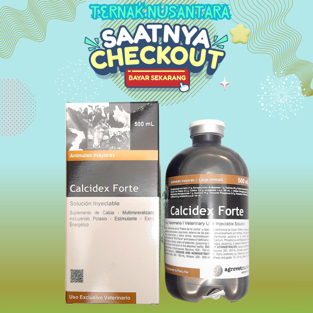 Calcidex Forte 500 ml - Obat Ketosis Milk Fever Ambruk Hewan Ternak