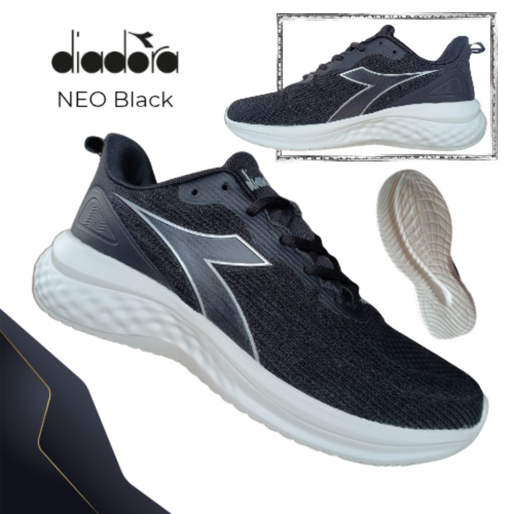 Sepatu DIADORA NEO Black-White || Original by Diadora || Sepatu Sekolah Sneakers Diadora