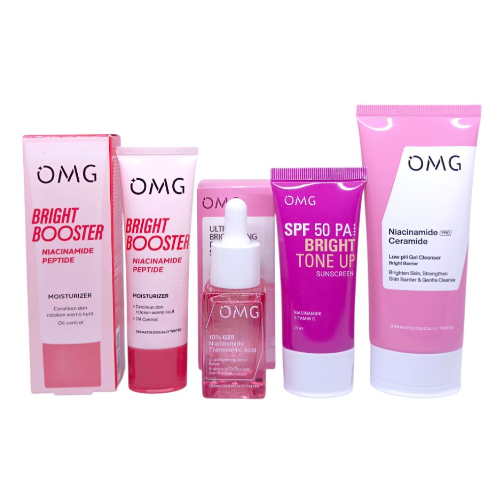 OMG OH MY GLOW Bright Booster/  Paket OMG Plumpy Glowing Skincare Face Care/ BPOM