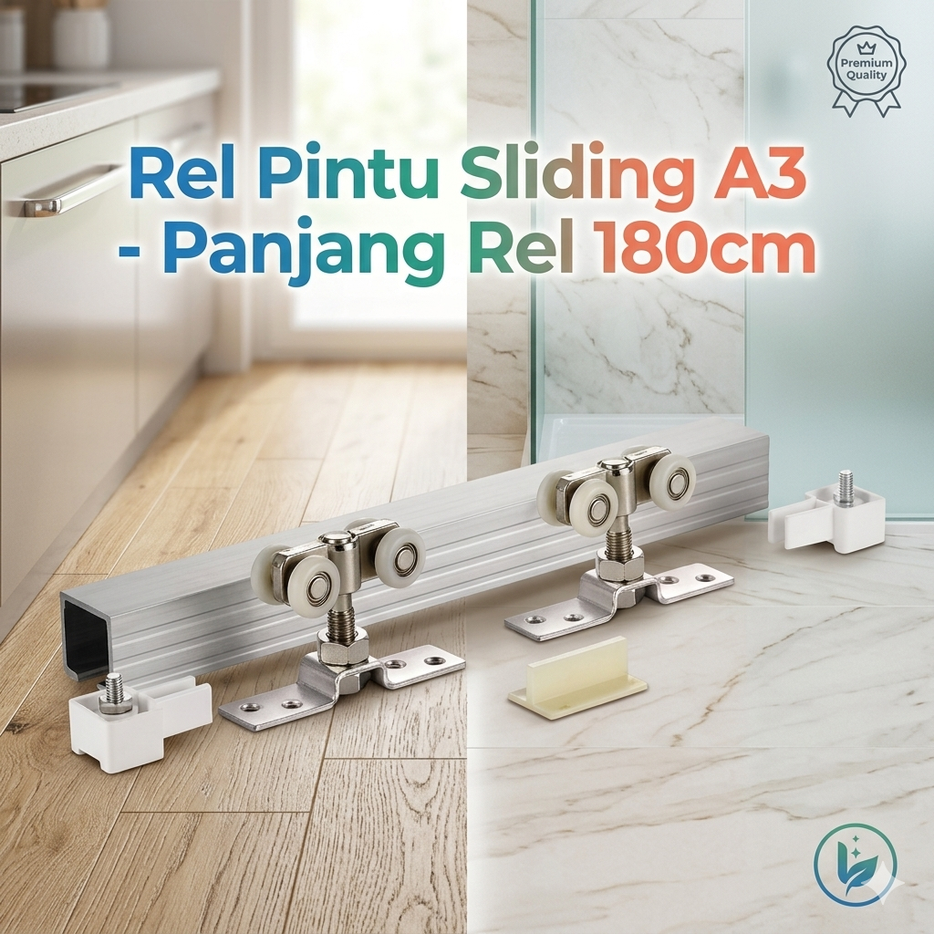 Rel Pintu Sliding Galvanis 1.8M Merk ON - Set Rel Pintu Geser 180cm