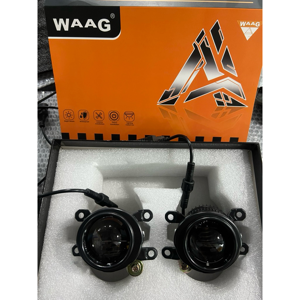 LAMPU LED WAAG - BILED FOGLAMP 2 INCH 3 COLOR CLEAR LENS WITH BRACKET HONDA