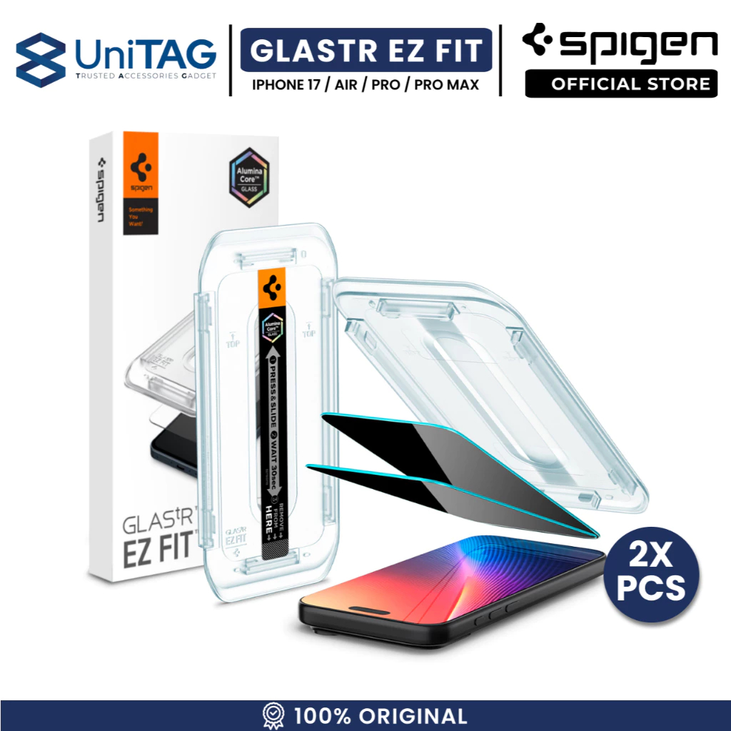 Tempered Glass for iPhone 17 Pro Max Air Spigen GlastR EZ Fit Pro HD with Tray Clear Privacy by UniT