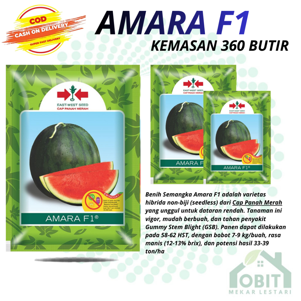 Benih Semangka AMARA F1 360 Biji - Bibit Non Biji Cap Panah Merah