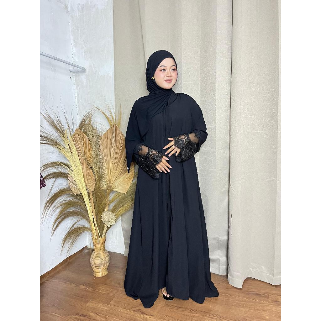 ARUYA - Abaya Lace Outwear  Muslimah || Abaya turkey brokat Premium
