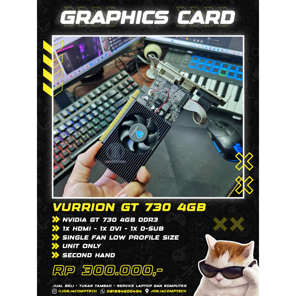 VGA VURRION GT 730 4GB DDR3 BUKAN GT 1030 GT 710 R7 250 R7 240
