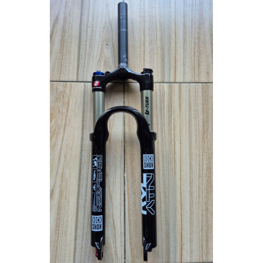 Fork Sepeda ROCK SHOX REVALUTION 26" U-TURN 85-100-115-130mm QR 100mm Repaint Second Mulus Like New 
