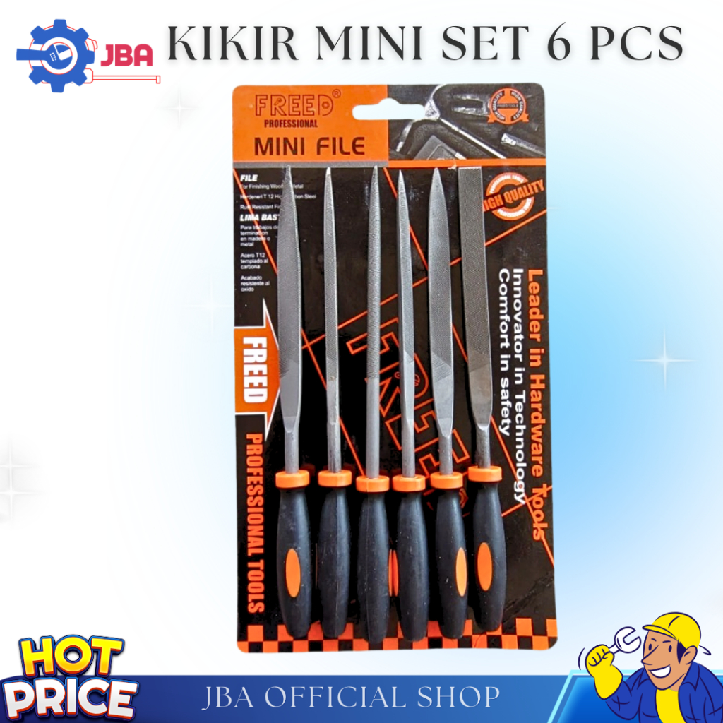 Kikir Mini Gagang Karet 6 set Freed / alat kikir kayu / kikir mini