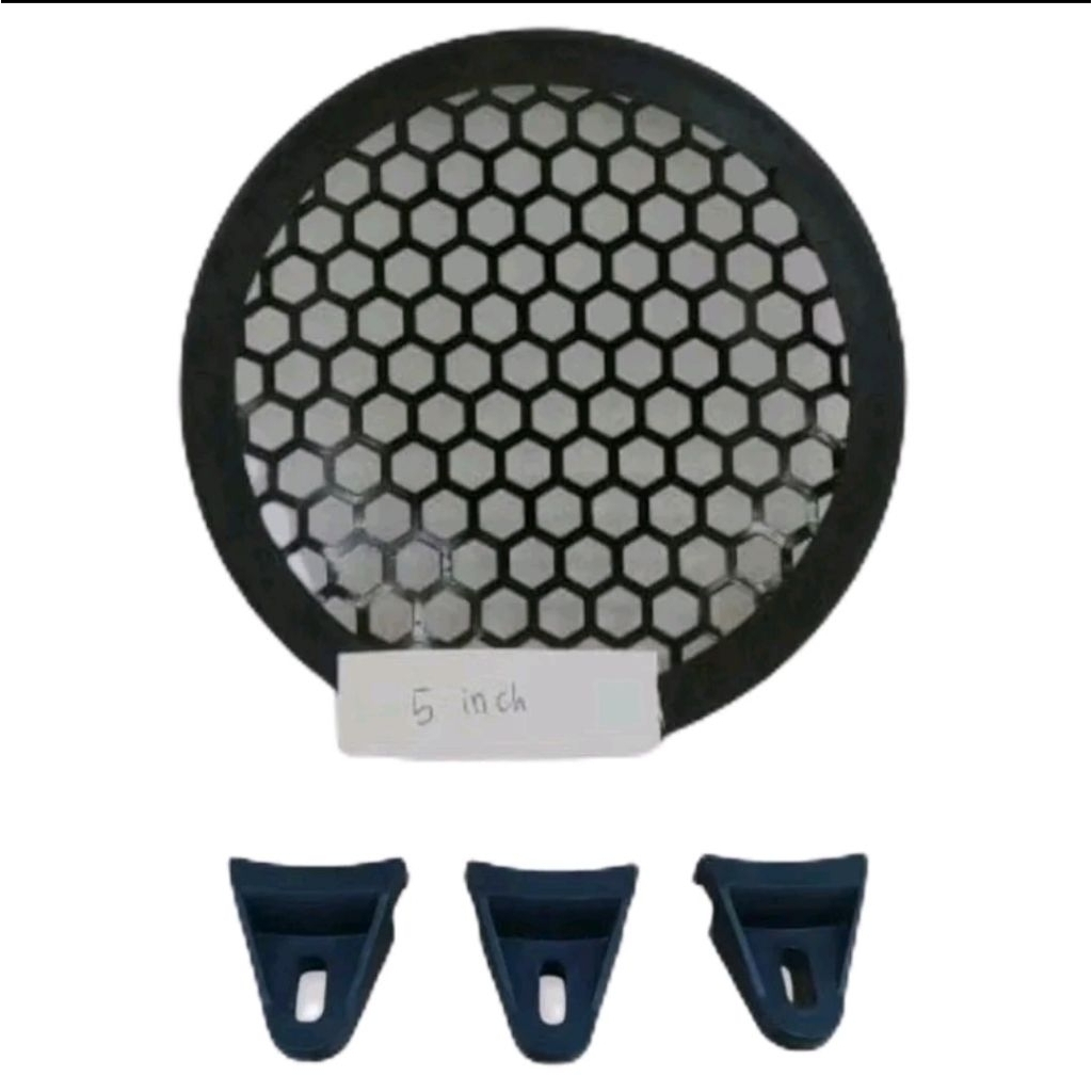 Grill speaker besi hexagon 5 inch tutup speaker besi 5in bahan tebal tutup salon 5" tutup spiker gri