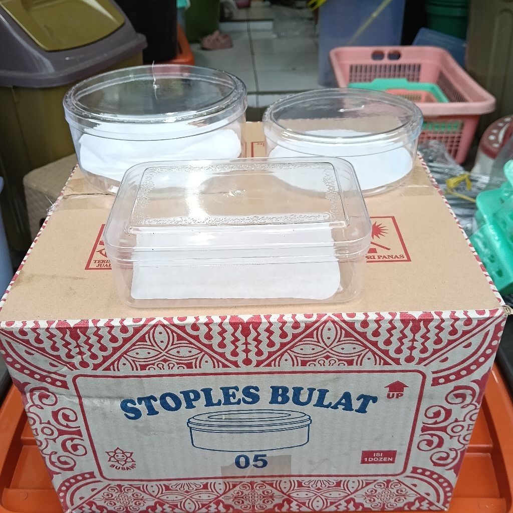 (isi 12 pcs) toples mika kue kering hampers / mika jajan / toples bundar / toples tabung / Stoples /