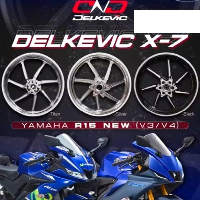 Velg delkevic R15 v3 r15 v4 tipe x7 velg  depan belakang hitam silver titanium velg racing sp