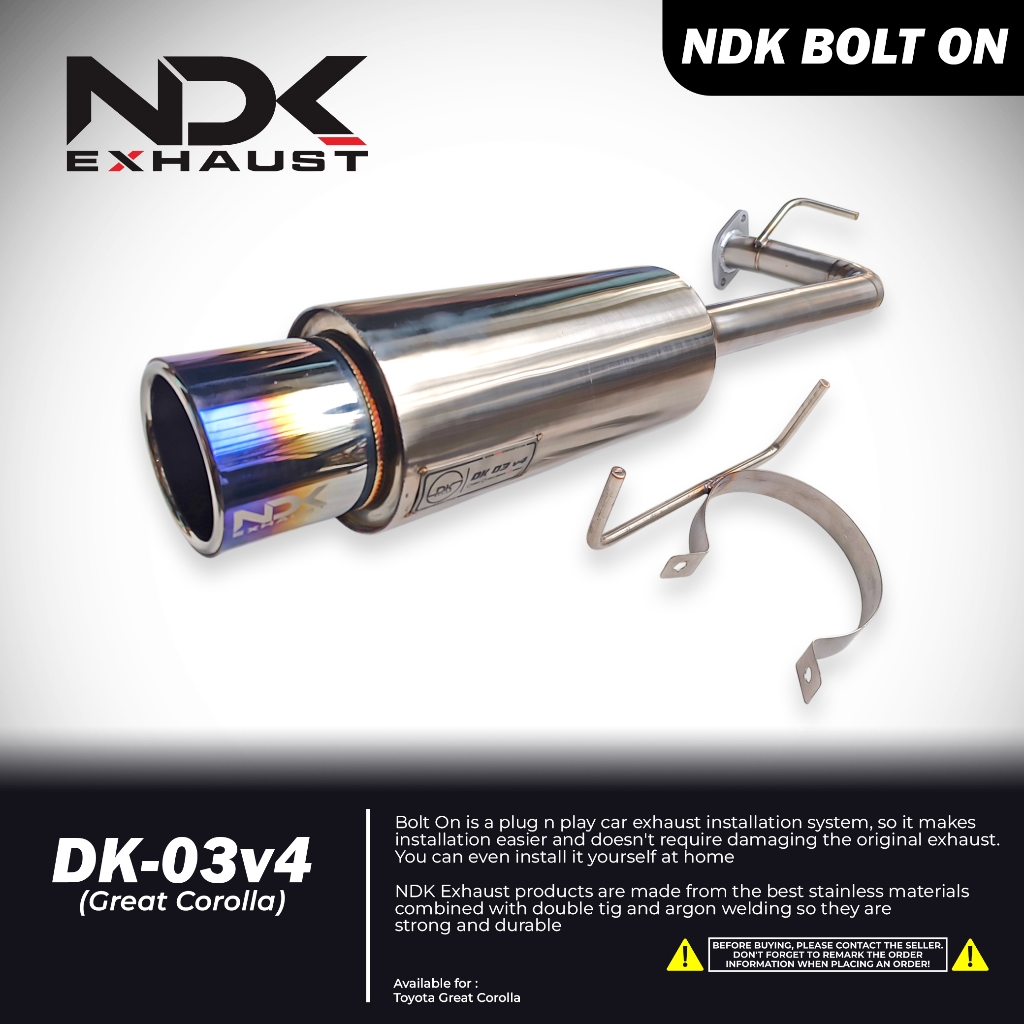 NDK KNALPOT BOLT ON TOYOTA GREAT COROLLA MUFFLER NDK KNALPOT RACING MOBIL GREAT COROLLA RACING NDK E