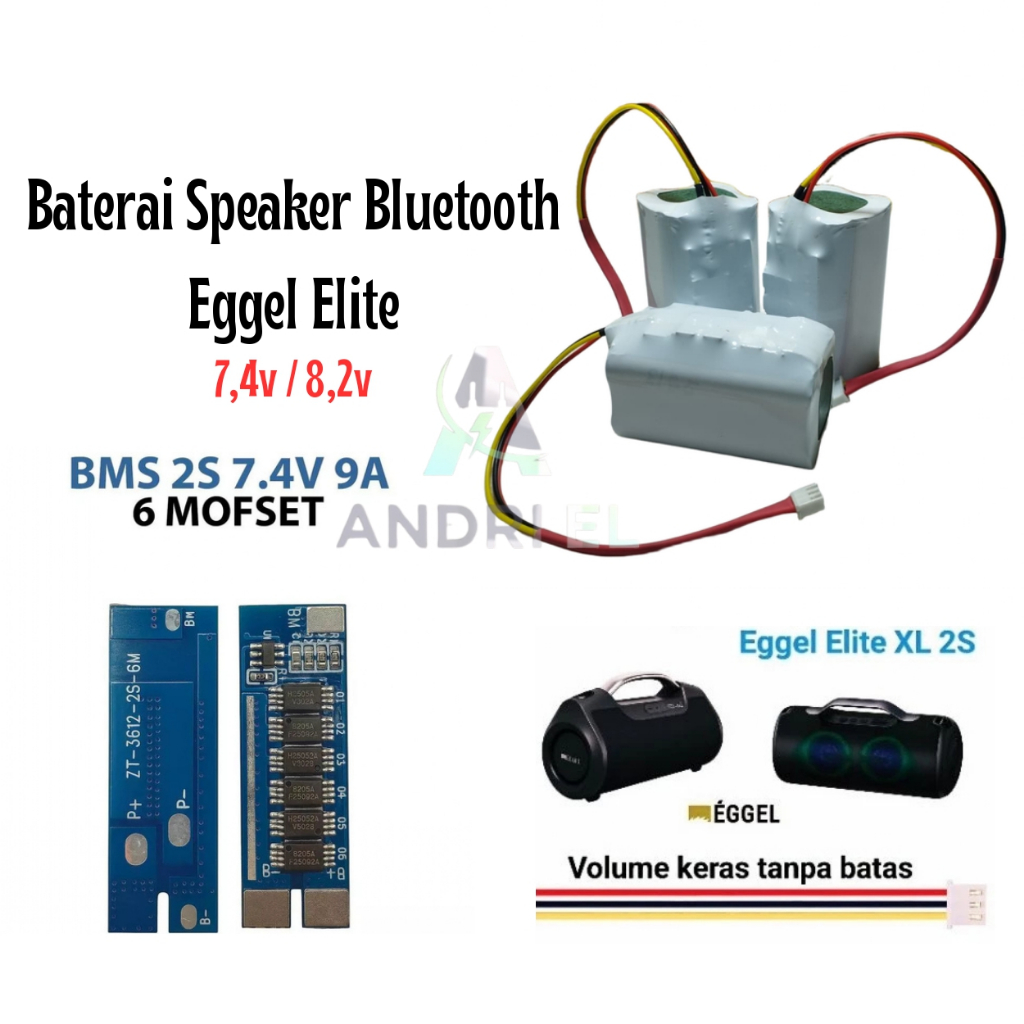 Battery EGGEL Elite XL/XL2/XL 2S 7.4V 8.4V kapasitas super besar kualitas premium