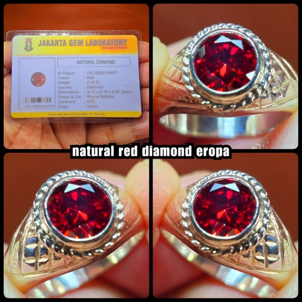 berlian merah super eropa HQ collector item + memo lab