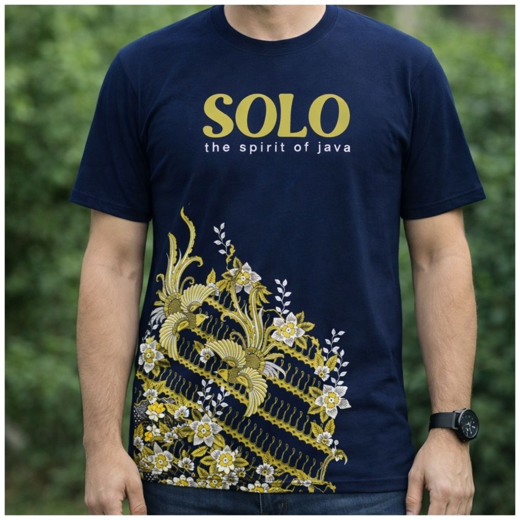 Koas Oblong T-shirt Motif Batik Solo/ Kaos Pria Wanita