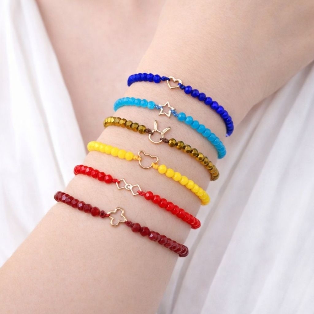 Gelang Tali Kristal Minnie Emas Charm Imut - Toko Emas Gadjah