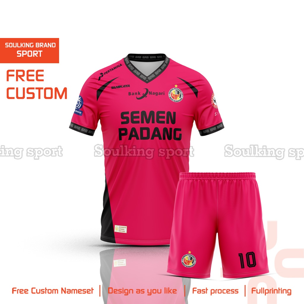 Baju Bola Semen Padang Fc Liga 1 2025 - 2026 Goal Keeper SPFC Free Custom Nama Warna Pink Biru Putih