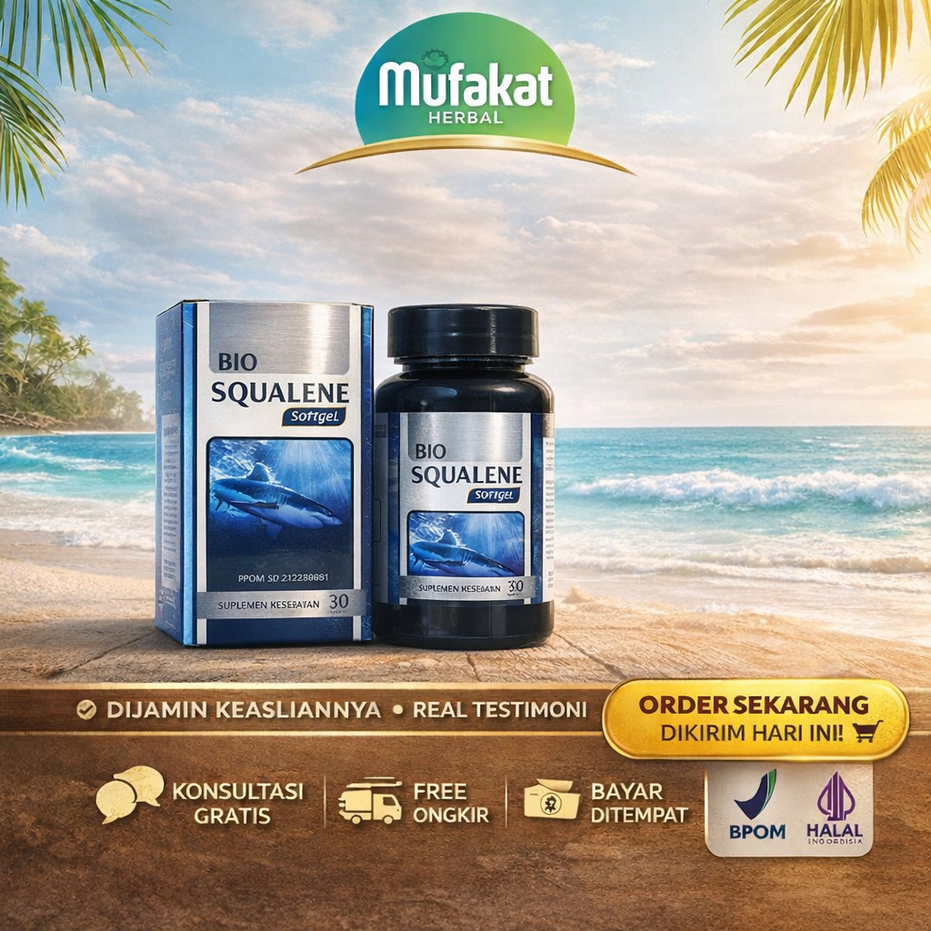 Bio Squalene Softgel Herbal BPOM Halal MUI