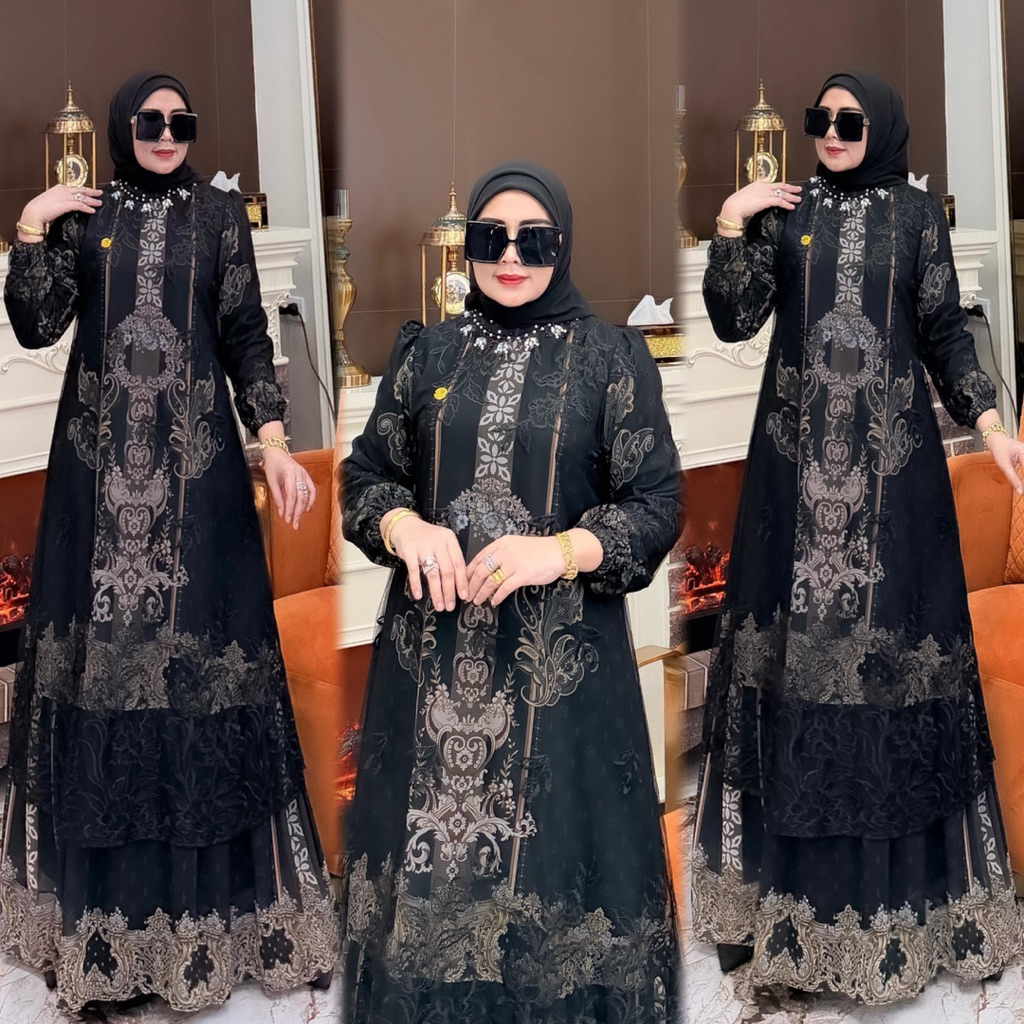 RAYYA KHASANAH // Gamis Rayya Collection Set Segi4 // COD