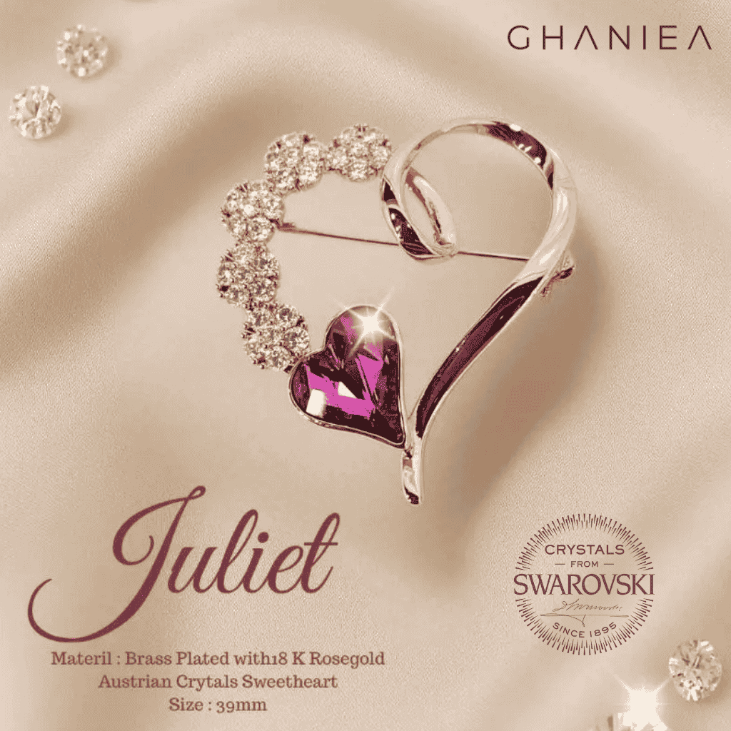 Ghaniea - Bross Dagu mini Swarovski Circle Brooch / Bros Dagu/ safety pin / bros peniti