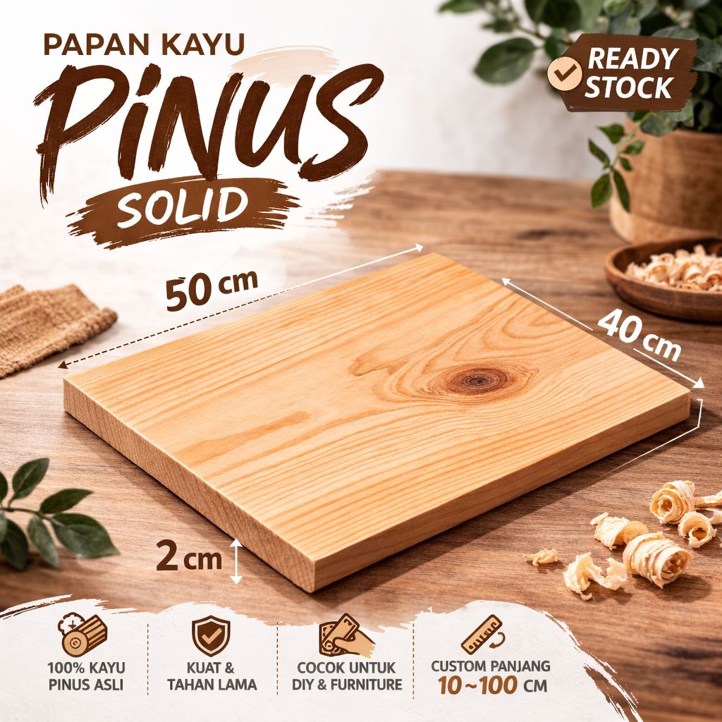 Papan Kayu Jati Belanda Lebar 40 cm tebal 2 cm / Papan Kayu Pinus