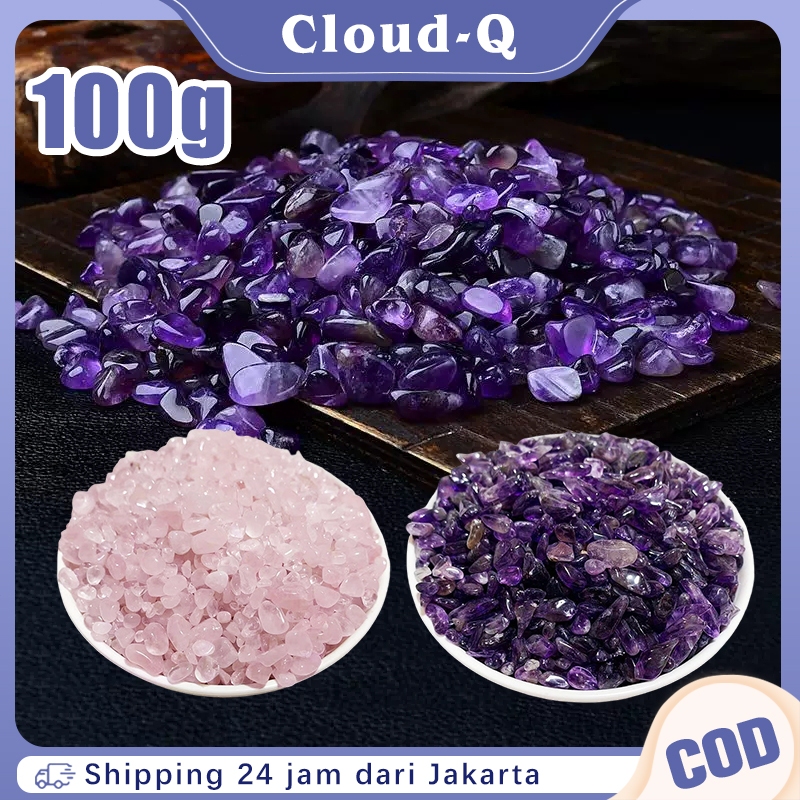 Serpihan Kristal Alami Dekorasi Akuarium 100g Batu Kristal Asli Dekorasi Pot Bunga DIY