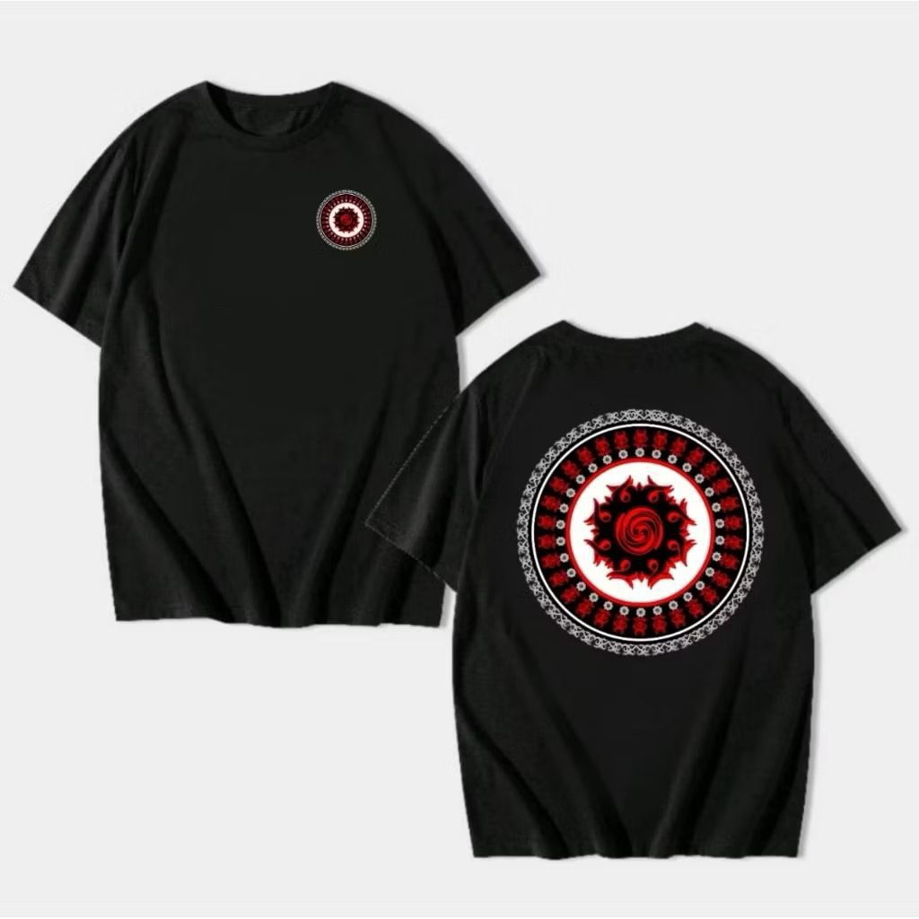 KAOS DAYAK KALIMANTAN BUNGA TERONG NEW BULAT MERAH PUTIH