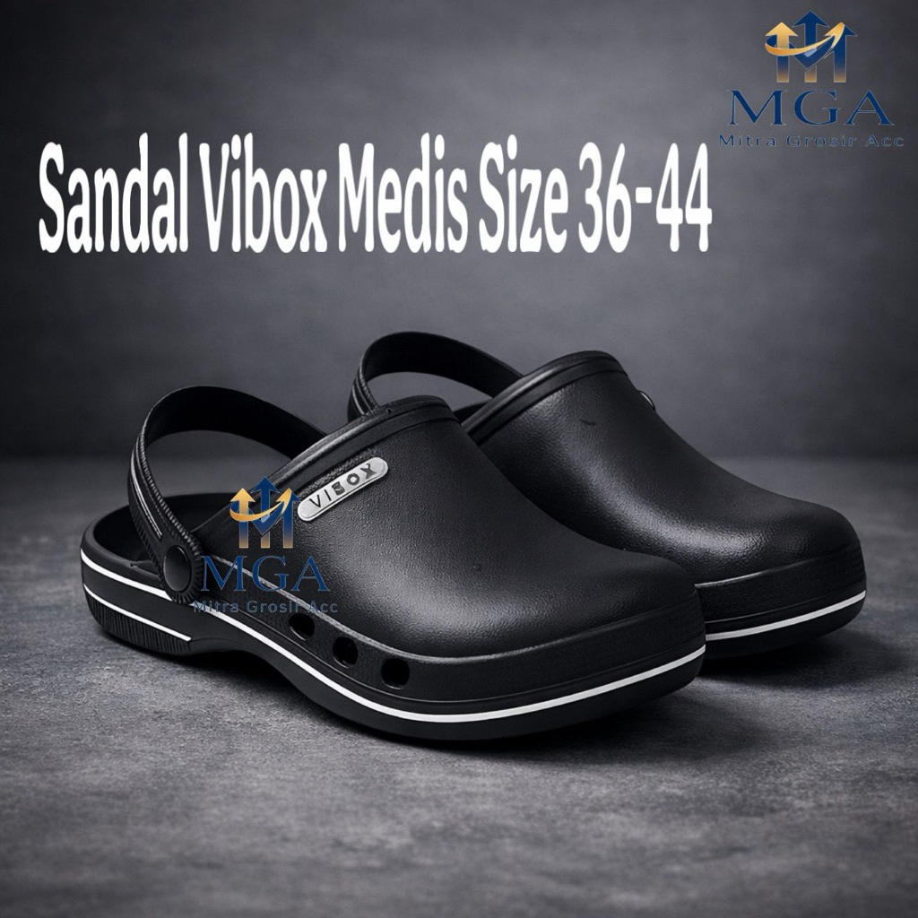 MS - Sandal Kodok Hitam | Sandal Medis Dokter Perawat | Sandal Umroh Haji | Sandal Pabrik | Sandal K