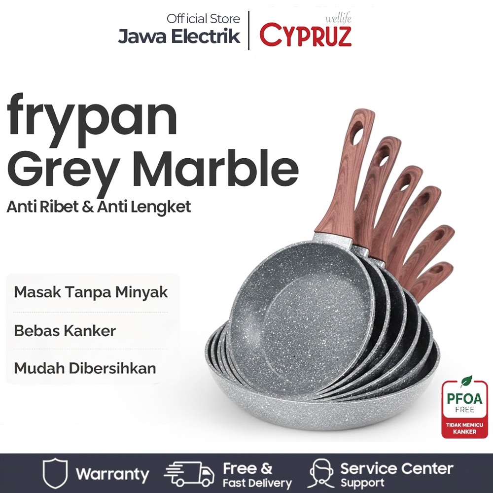 Frying Pan Marble Anti Lengket Wajan Kuali Panci Set Berbagai Ukuran
