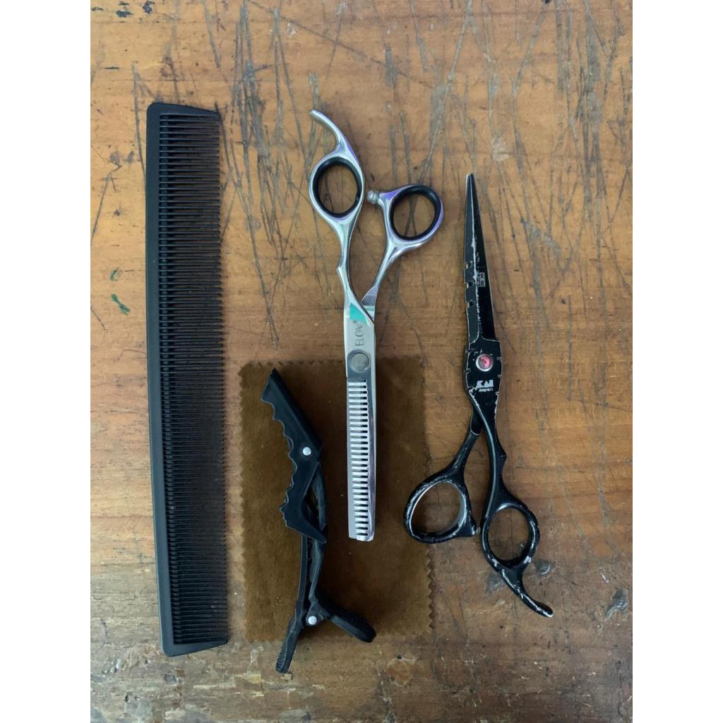 GUNTING RAMBUT KASHO ELOV PROFESIONAL SET BEKAS TANPA DOMPET