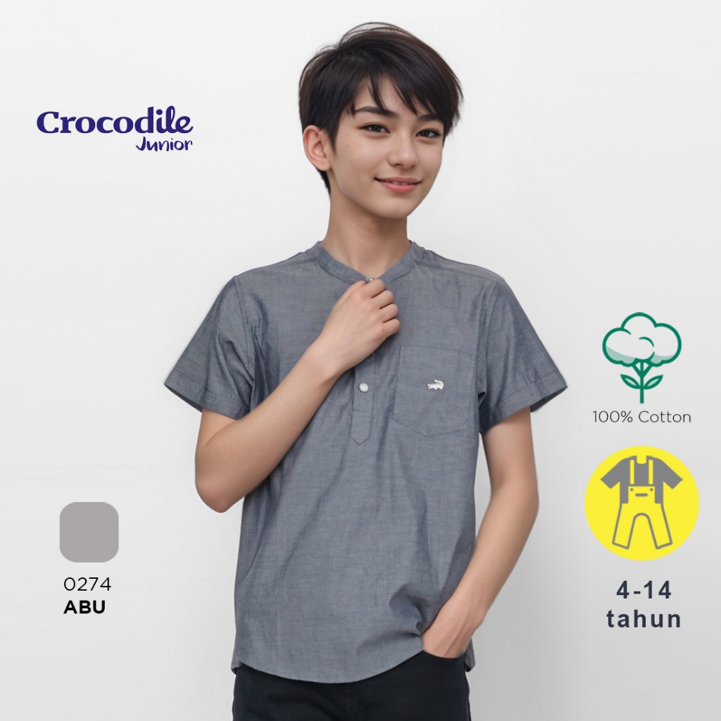 Crocodile KIDS KOKO | Kemeja Koko Katun Lengan Pendek Anak 0252 0029 0295 0274
