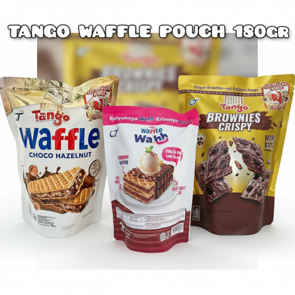 Tango Waffle All Varian Hazelnut Kemasan Pouch Jumbo 180g  Wahh Just Chocolate Brownies Crispy Bronc