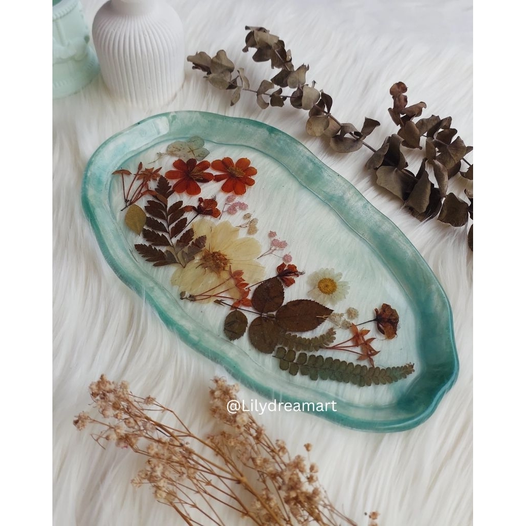 Resin Oval Big Tray tatakan gelas nampan perhiasan