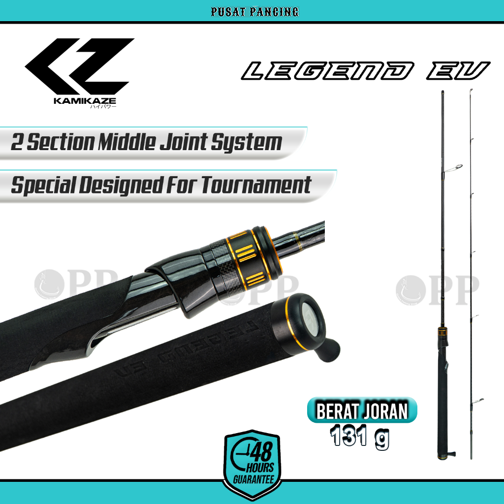 KAMIKAZE Joran Pancing Spinning LEGEND EV LES602M 180cm X50 Carbon Fuji Alconite Ring VSS Reel Seat 