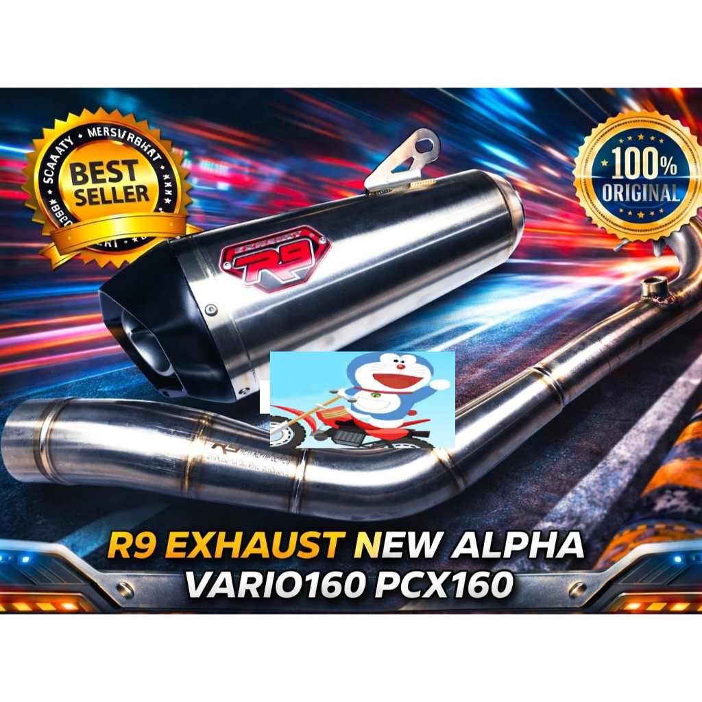 Knalpot R9 alpha vario160 pcx160 vario 160 pcx 160 full system dr