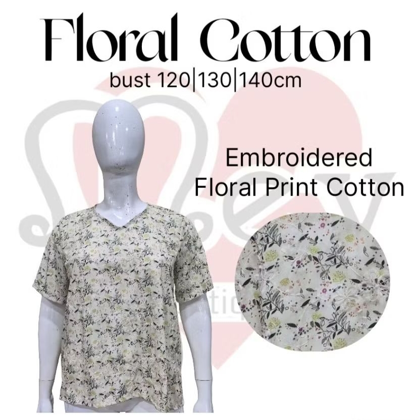 blus katun bordir bunga bigsize jumbo