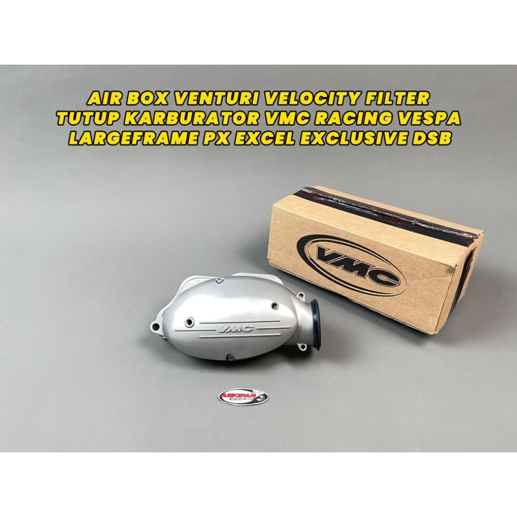 AIR BOX VENTURI VELOCITY FILTER TUTUP KARBURATOR VMC RACING VESPA LARGEFRAME PX EXCEL EXCLUSIVE DSB.