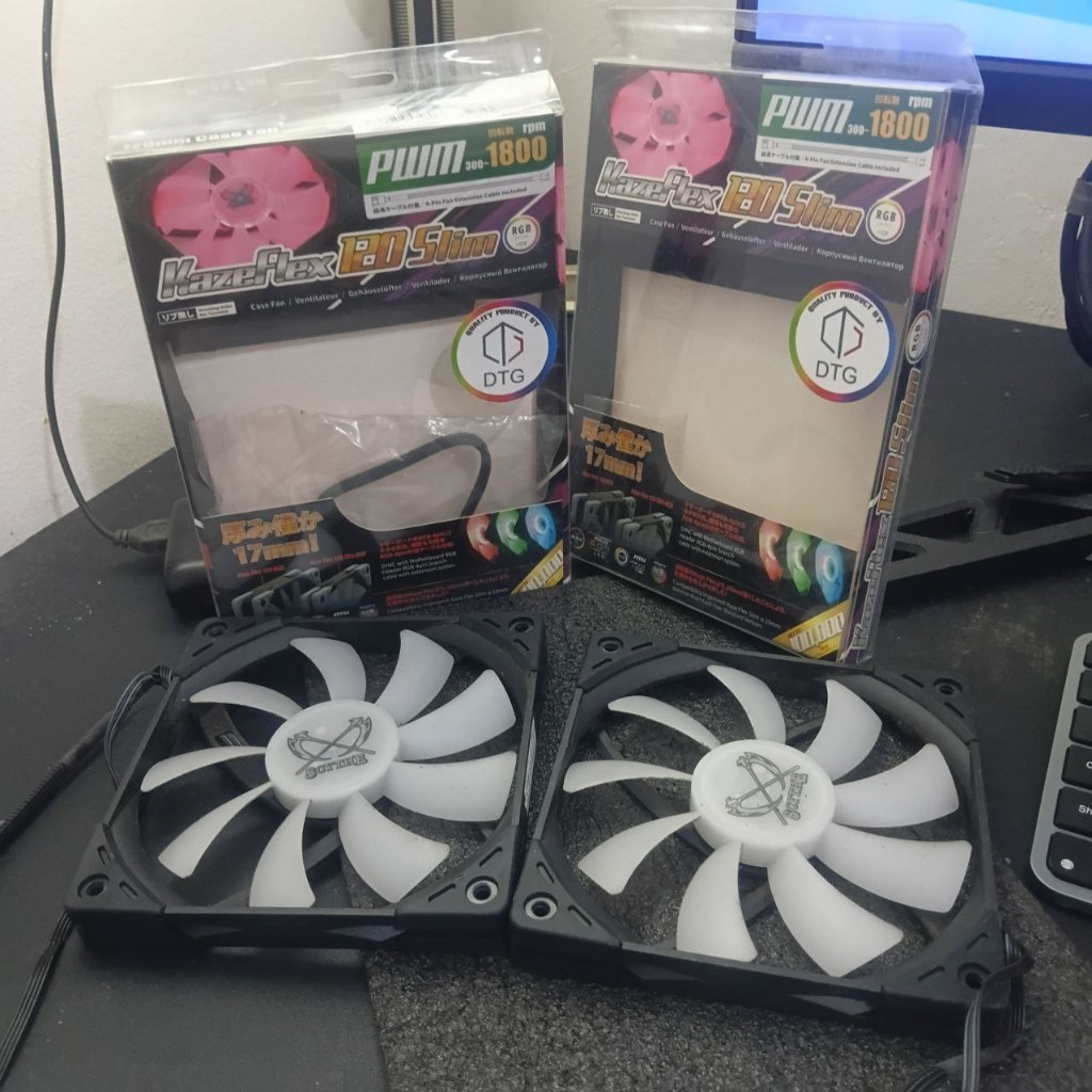 Scythe Kaze Flex Slim 120mm RGB LED Fan Case PWM 1800RPM 2Pcs Second