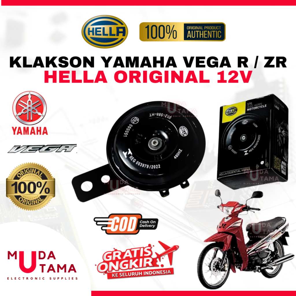 Klakson YAMAHA VEGA - ORIGINAL HELLA | Klakson Motor YAMAHA VEGA | Klakson VEGA Original HELLA | Kla