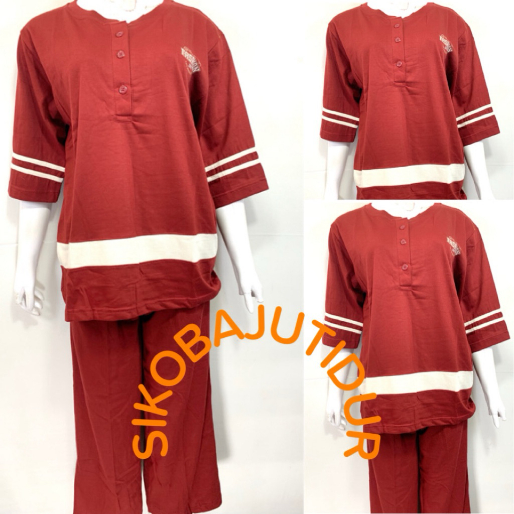 CP Tessa Alice Fashion Lengan 3/4 Baju Tidur | Baju Tidur Wanita Dewasa | Baju Tidur Tessa