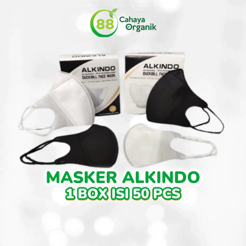 Masker Duckbil / Duckbill Garis Alkindo 1 Box Isi 50 Pcs