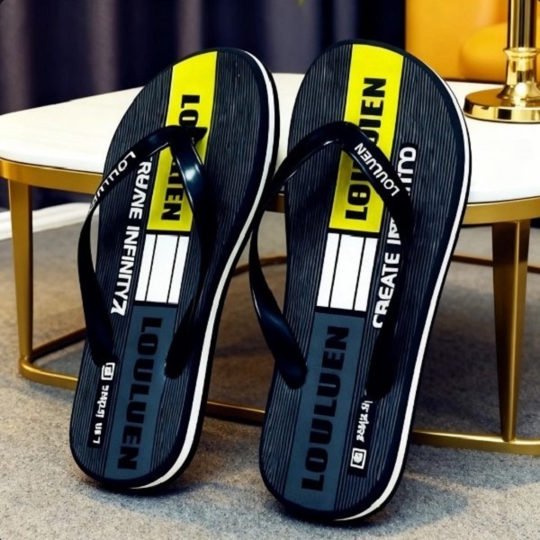 Sandal pria distro jepit Louluen terbaru Sendal red mules sandal zuma send al antiselip yellow serie