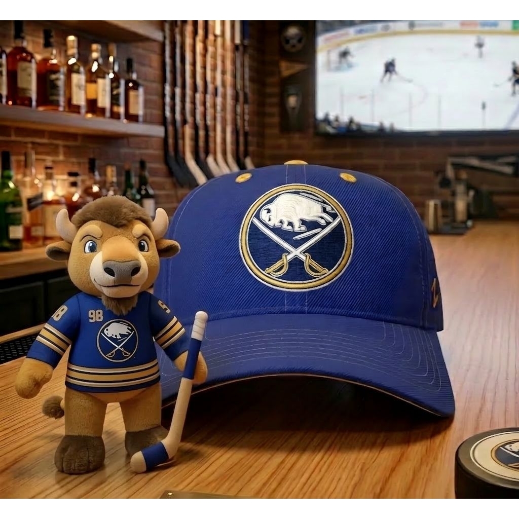 Topi Baseball Buffalo Sabres NHL Zephyr Original Second Warna Biru