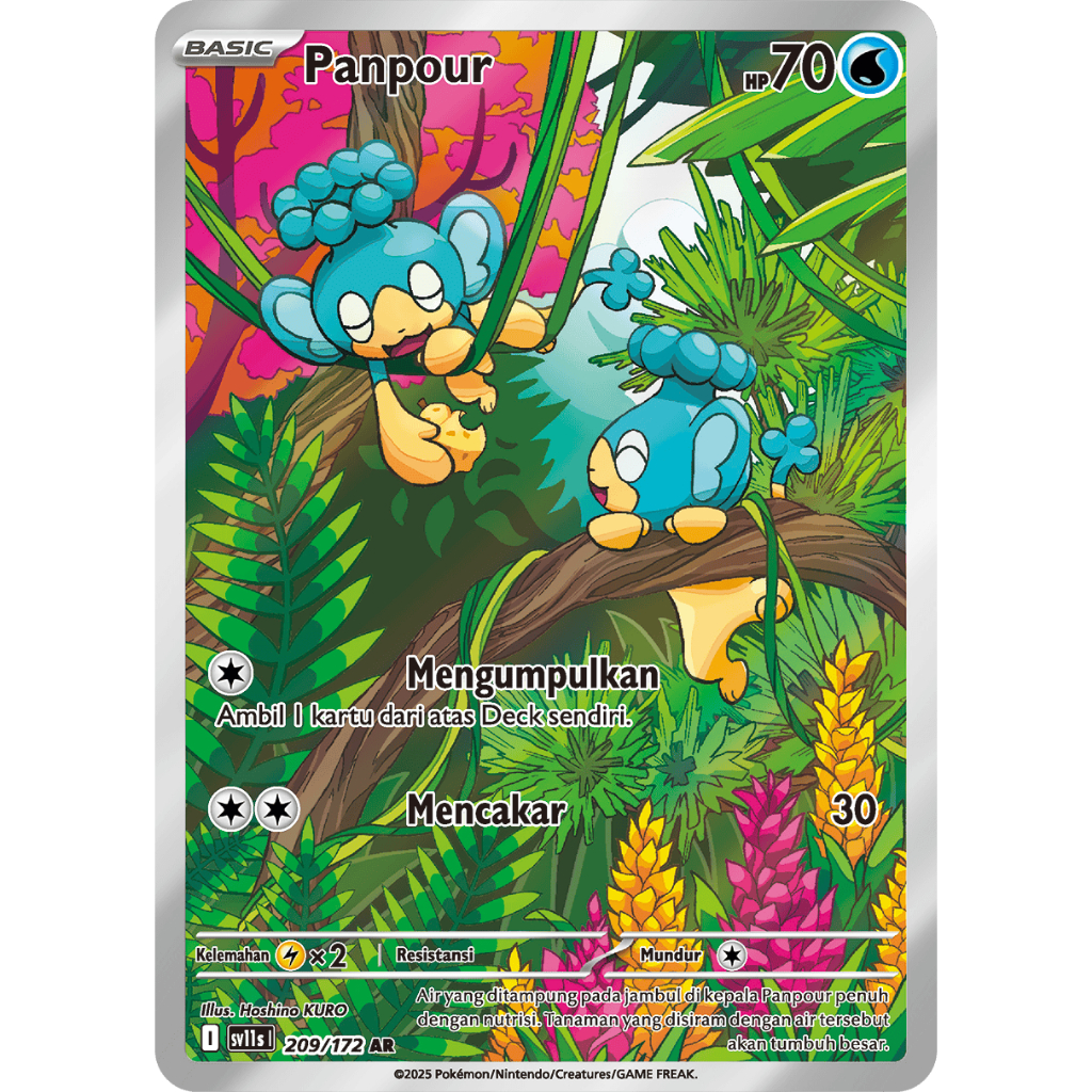TCG Panpour AR 209/172 Holo SV11s INDO KARTU CARD POKEMON INDONESIA