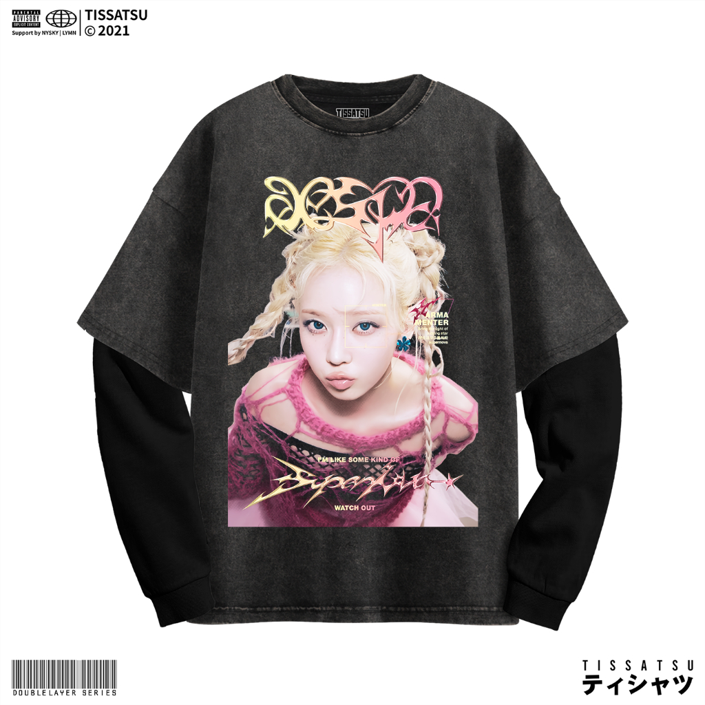 TISSATSU Longsleeve AESPA WINTER SN Double Layer Oversize / Baju Wash Lengan Panjang AESPA-49